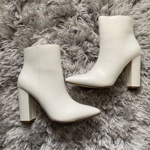 White heel booties